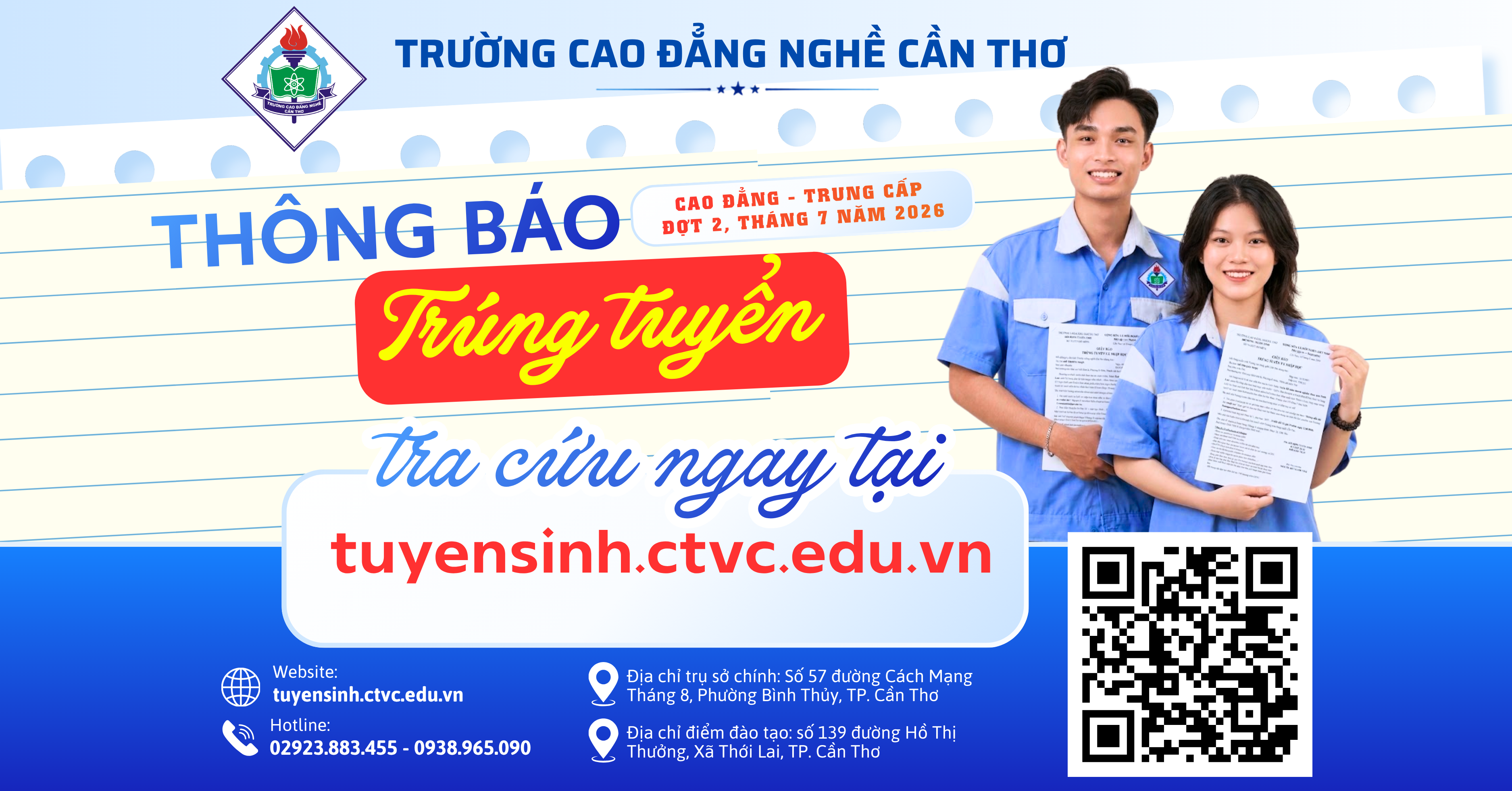 Thông báo trúng tuyển đợt 2 năm 2026